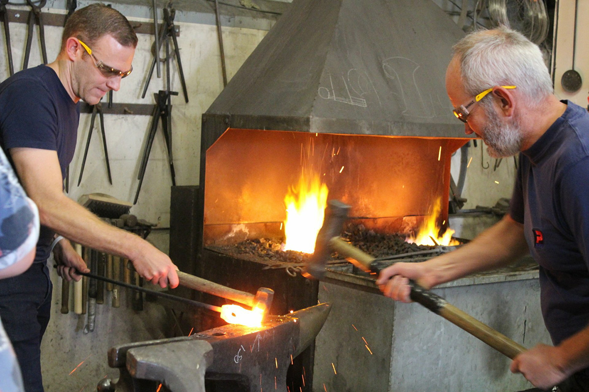 Axe forging class Phoenix Forge Wales 2025