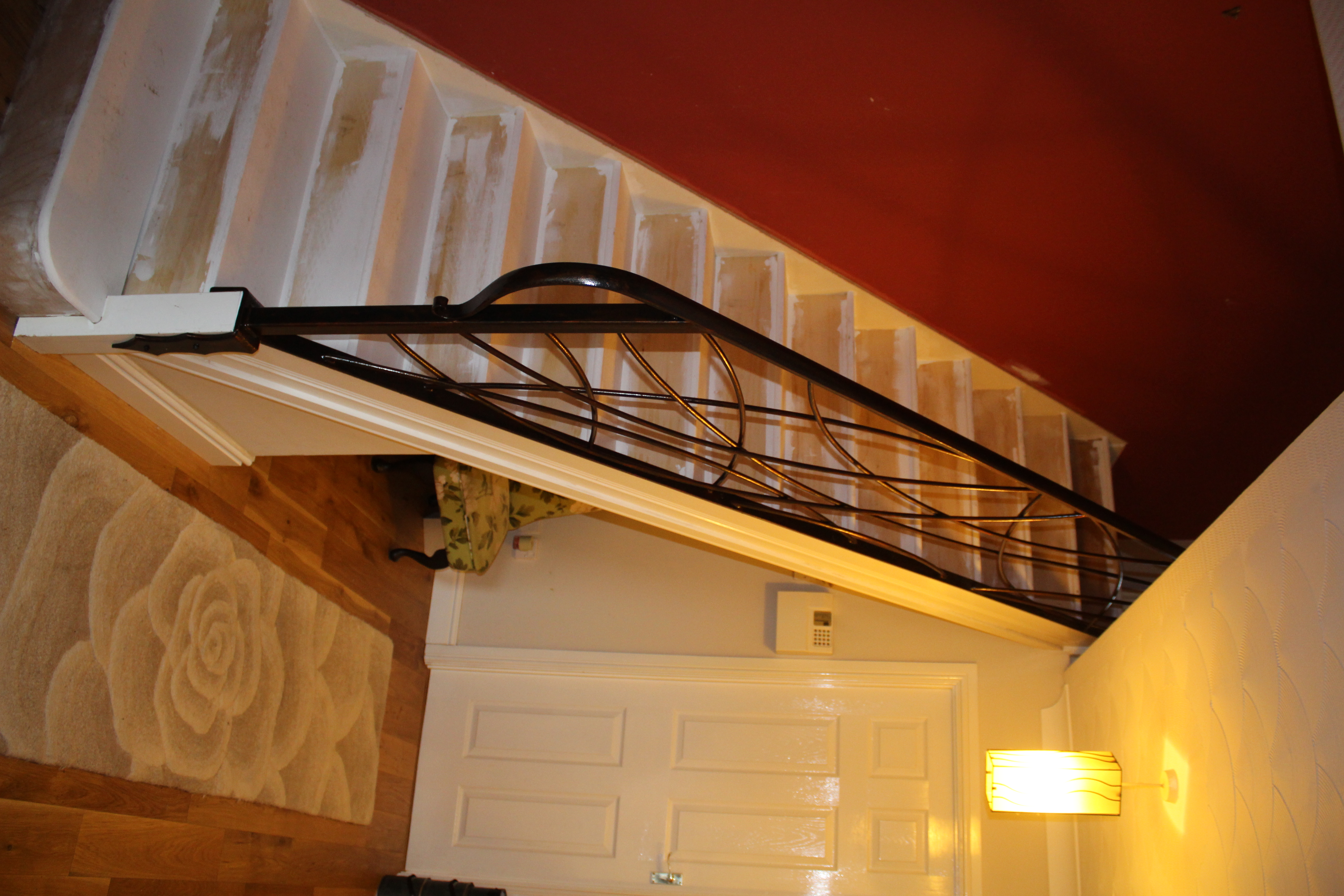 Contemporary forged iron staircase balustrade Wales