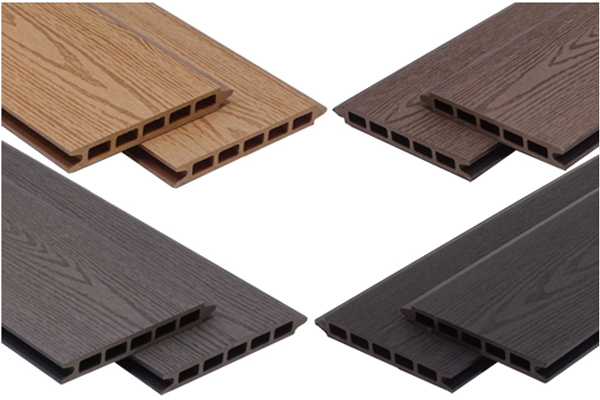 Composite board colour range — oak, brown, grey and charcoal