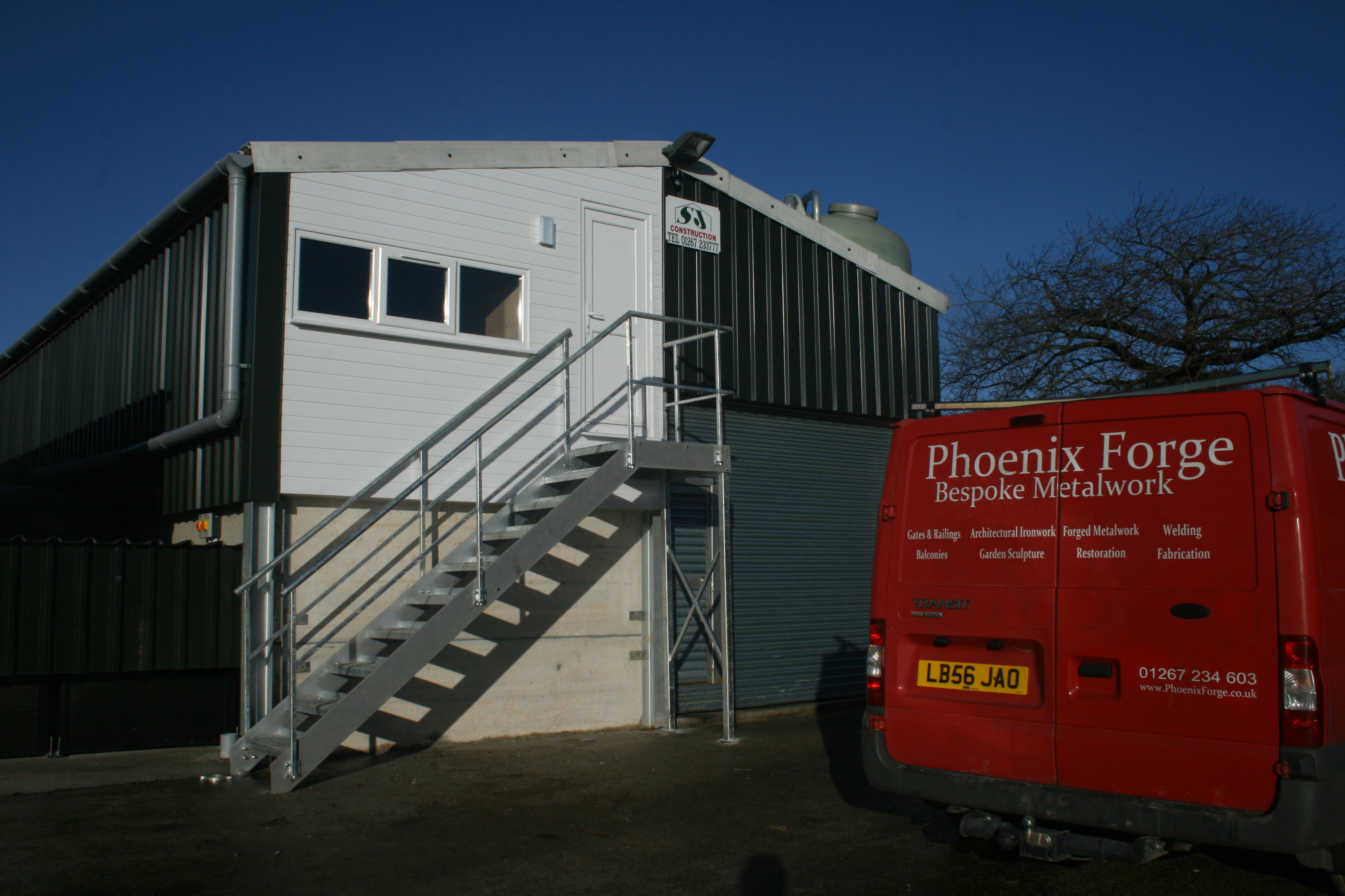 Dairy staircase galvanised steel fabrication Phoenix Forge