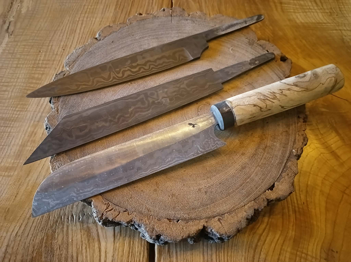 Damascus knife class examples Phoenix Forge Wales