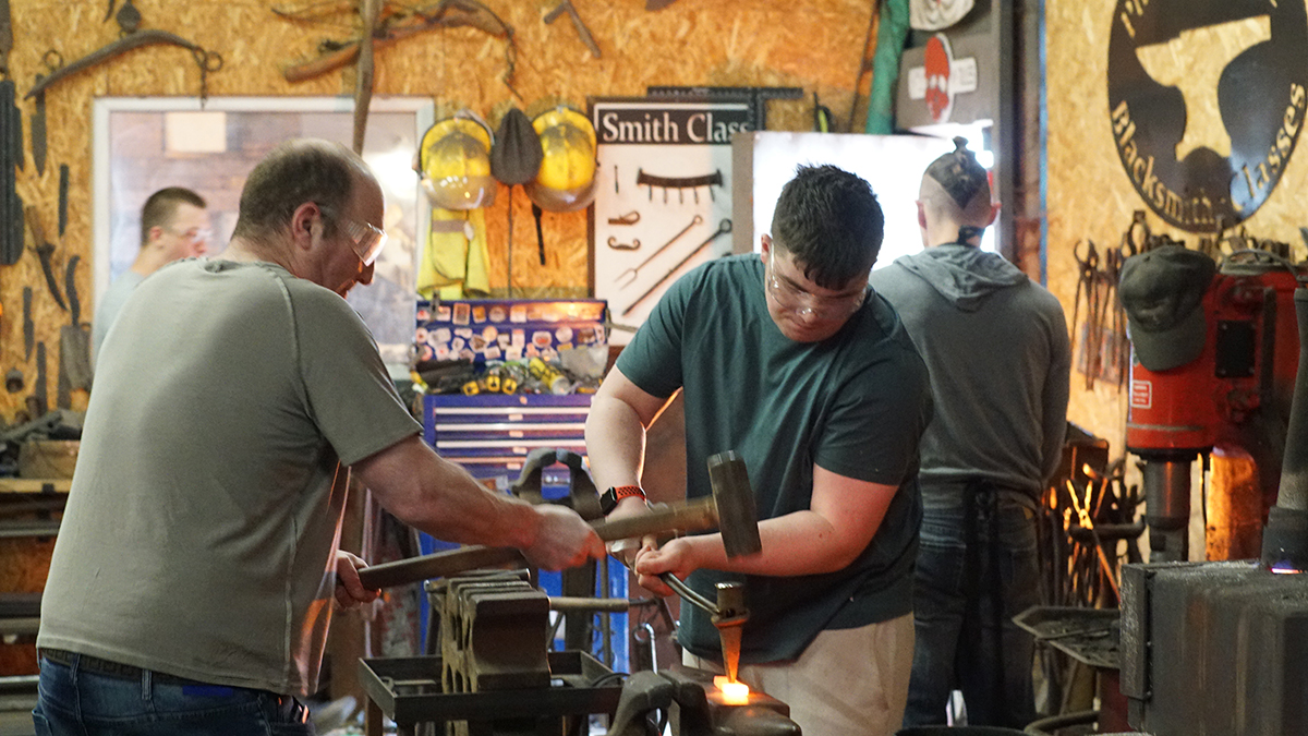 Finished forged sword — sword making class Phoenix Forge