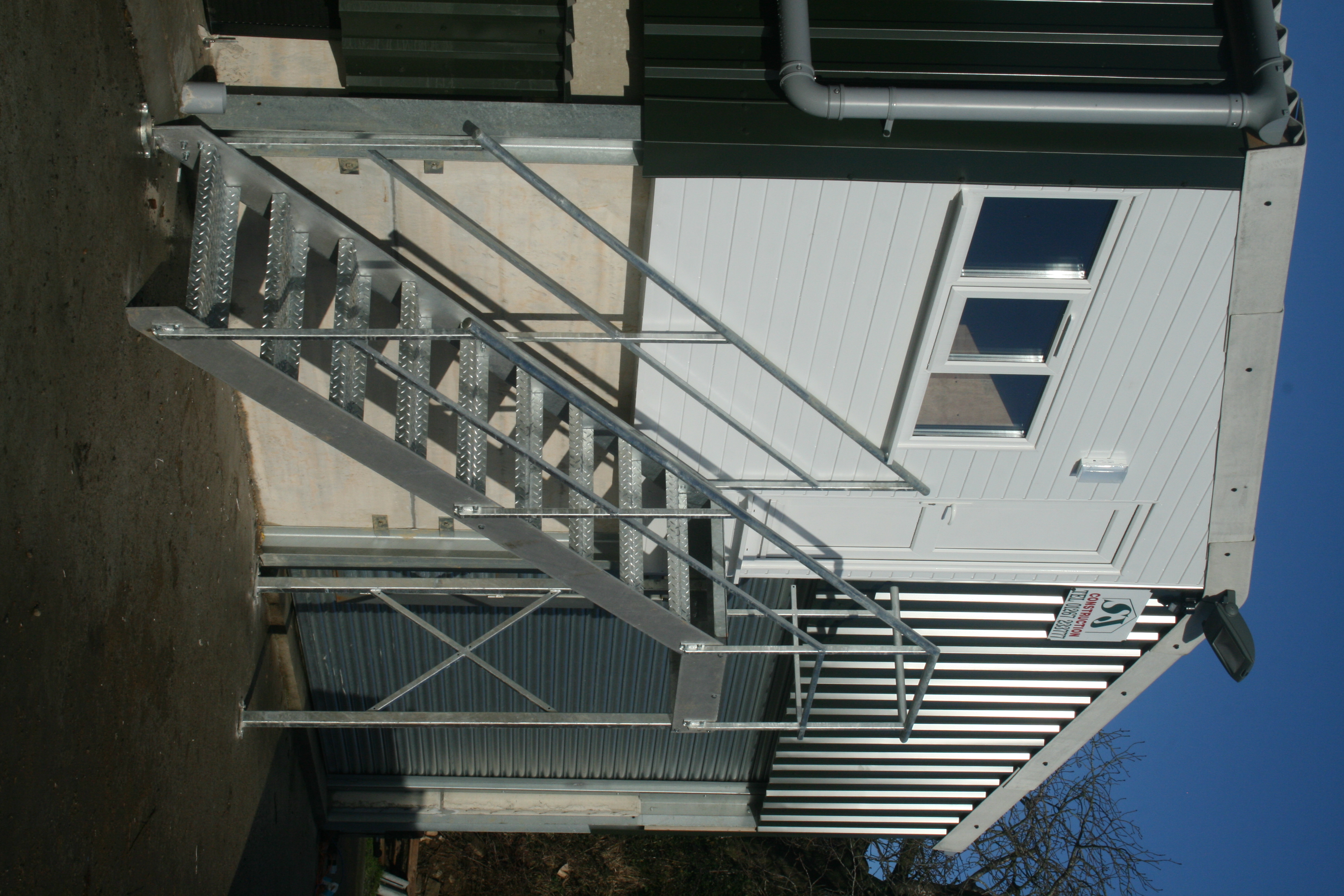 Dairy staircase external steel staircase Wales